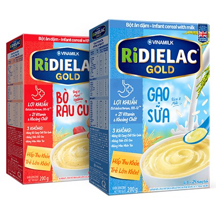 BỘT ĂN DẶM RIDIELAC GOLD 200GR ĐỦ VỊ