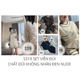 BIGSIZE set viền đùi S319 chất đũi không nhăn 60 đến 90kg