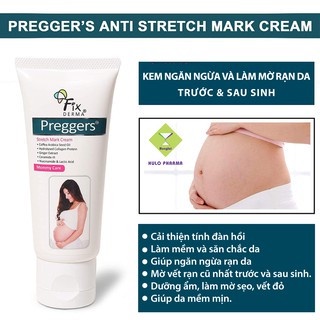 Kem Dưỡng Ẩm, Mềm Da, Mờ Vết Rạn Fixderma Preggers Stretch Mark Cream 60g