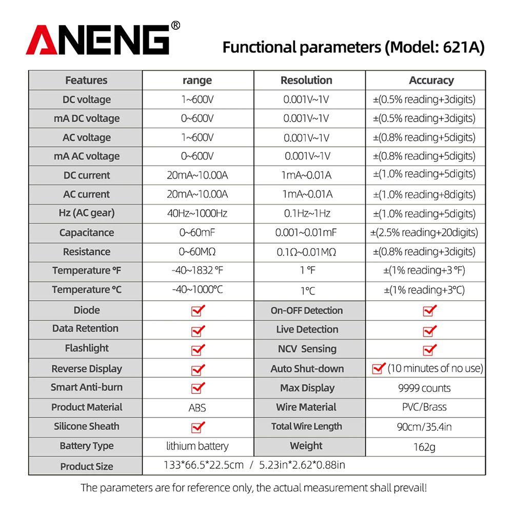 SUENIN Vạn Năng Kế Thông Minh ANENG 621A Có Màn Hình Cảm Ứng