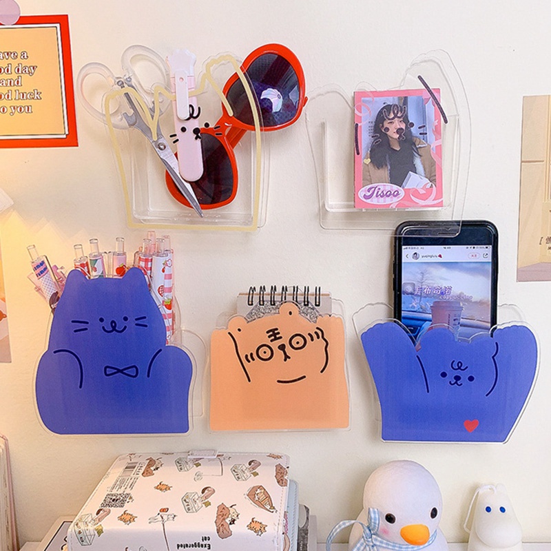 Hộp đựng bút gắn tường bằng acrylic thiết kế dễ thương sáng tạo