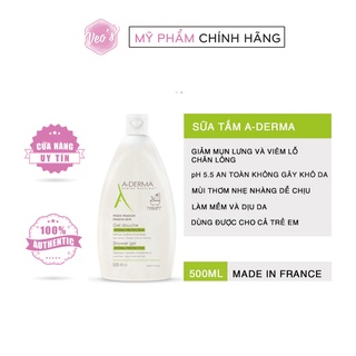 Sữa Tắm A-Derma Giảm Mụn Lưng, V.i.ê.m Lỗ Chân Lông SHOWER GEL HYDRA-PROTECTIVE 500ML