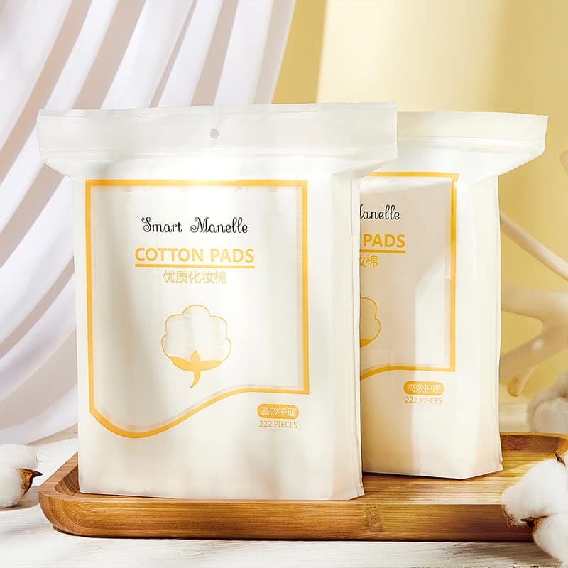 Gói 222 Miếng Bông Tẩy Trang Cao Cấp Hình Chữ Nhật Màu Trắng