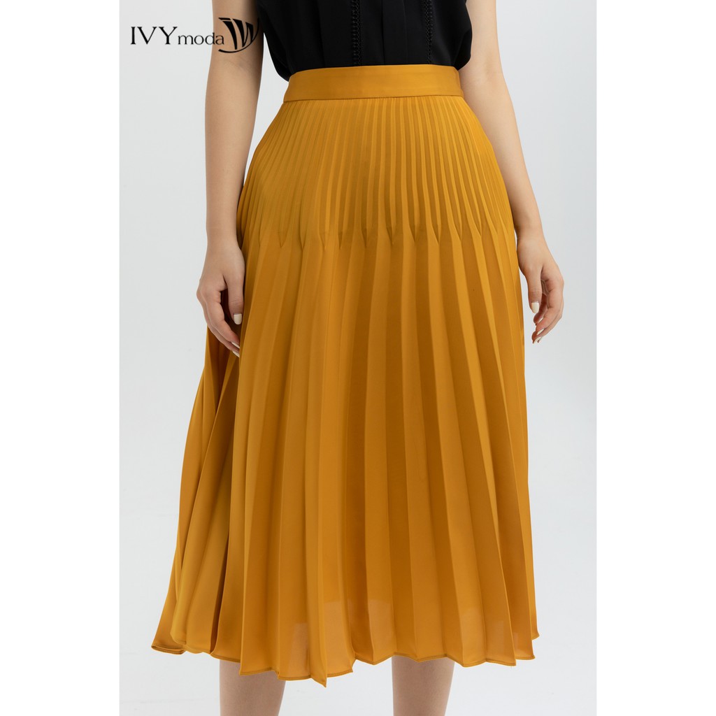 _Chân váy lụa xếp ly cách điệu IVY moda MS 30M6116 | BigBuy360 - bigbuy360.vn