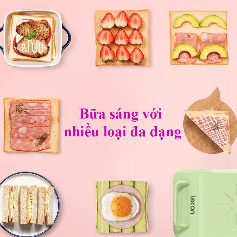 [Có sẵn] Máy nướng bánh mì Sandwich / Waffle, Rán Trứng, Làm Đồ Ăn Sáng, Nướng Thịt 2 Mặt Đa Năng