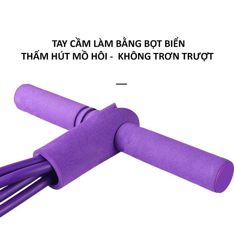Dụng cụ tập bụng tay lưng nam nữ tại nhà, dây đai kháng lực đàn hồi có bàn đạp chính hãng DOBETERS - bảo hành 3 tháng