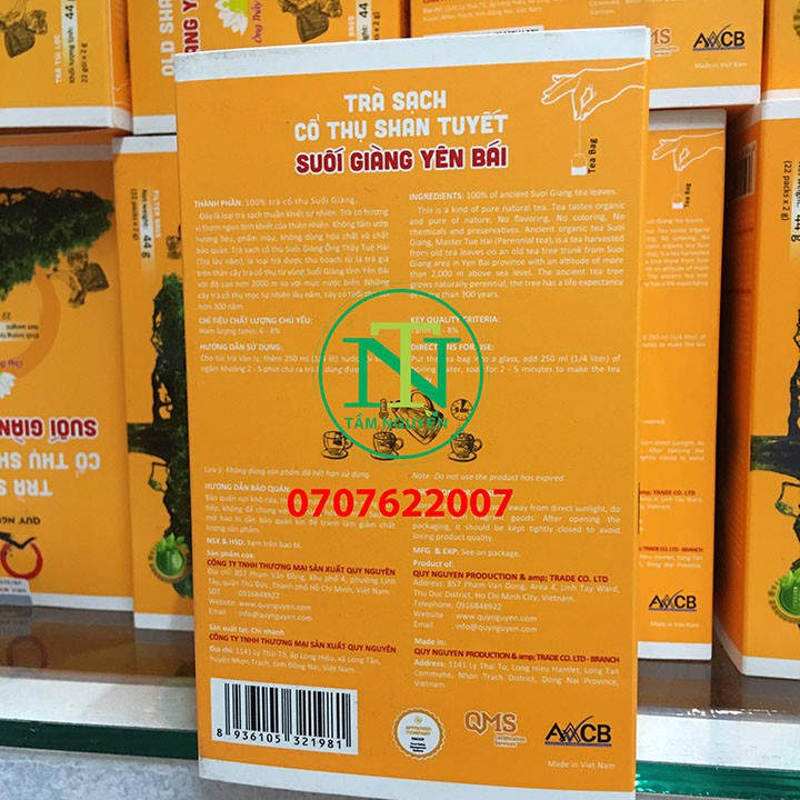 Trà bancha túi lọc Quy Nguyên hộp 22 gói
