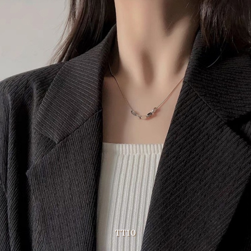 [KHÔNG ĐEN GỈ] Dây chuyền titan hạt thép bạc basic cá tính đơn giản Annie TT10
