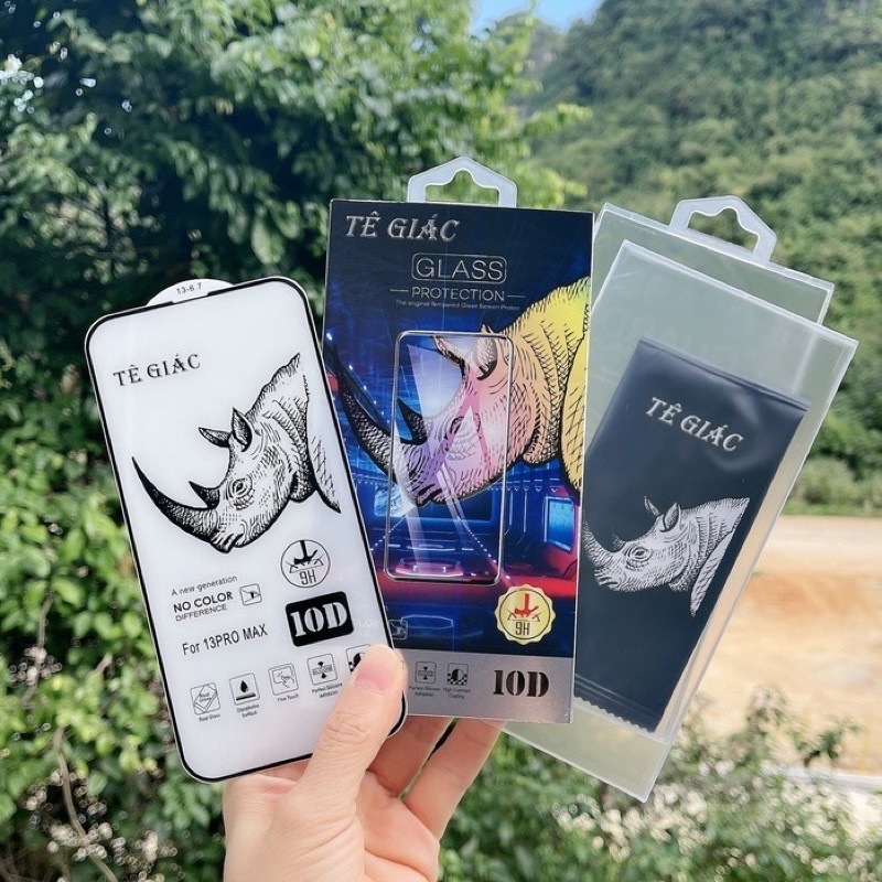 Kính cường lực 10D tê giác cho iPhone13, 13 Pro, 13 Pro Max Full màn hình cao cấp