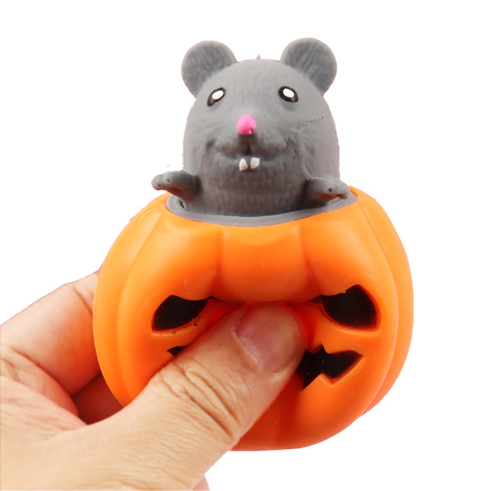 Halloween Bí Ngô Đầu Pinch Đồ Chơi Âm Nhạc Giảm Căng Thẳng Đồ Chơi Vui Nhộn Vui Nhộn Cho Chợ Đêm Các Quầy Hàng Giảm Áp Lực 1 Cái Bóp Quả Bóng Bơm Hơi Véo Con Sóc Bí Ngô Giả LELE
