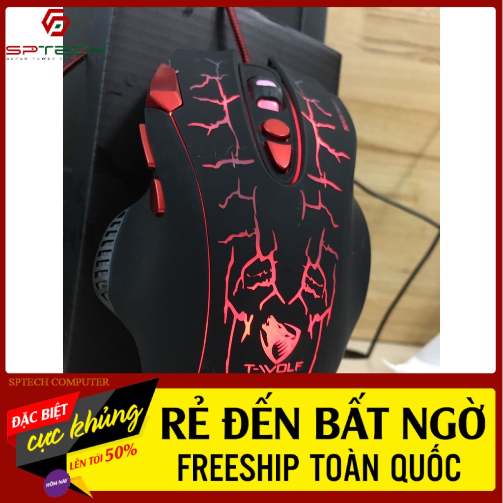 Chuột Có Dây 💎𝓕𝓡𝓔𝓔𝓢𝓗𝓘𝓟💎 Mouse T-WOLF G550 USB Dành Cho Game Thủ  SPTECH COMPUTER