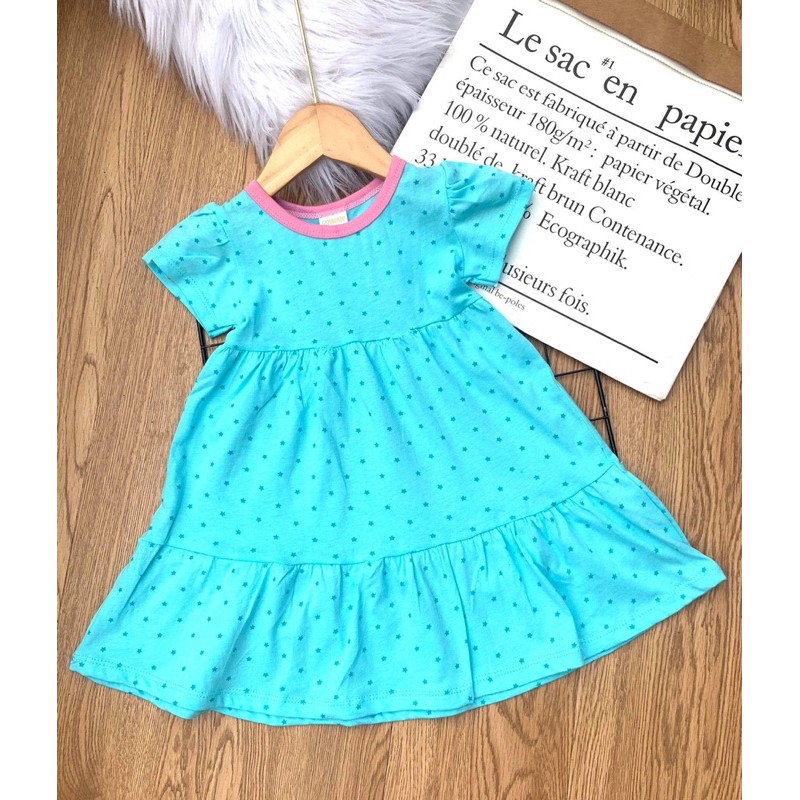 Đầm xòe thun cotton xuất khẩu siêu mềm nhẹ cho bé gái 9 đến 25kg - Đầm váy bé gái