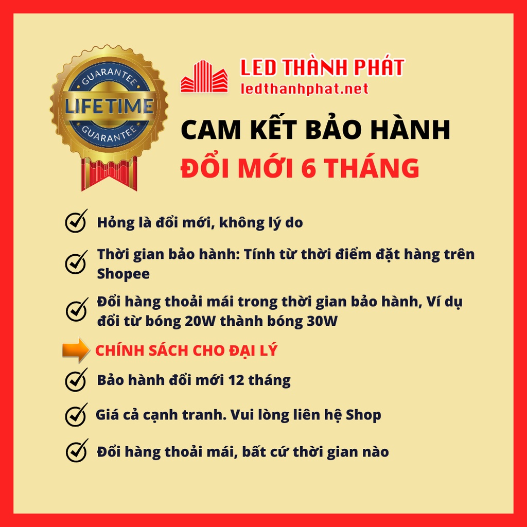 Bóng đèn LED 50w 40w 30w 20w 10w 5w siêu sáng tiết kiệm điện, LED BULB trụ LINH PHI chống nước BẢO HÀNH đổi mới 6 tháng