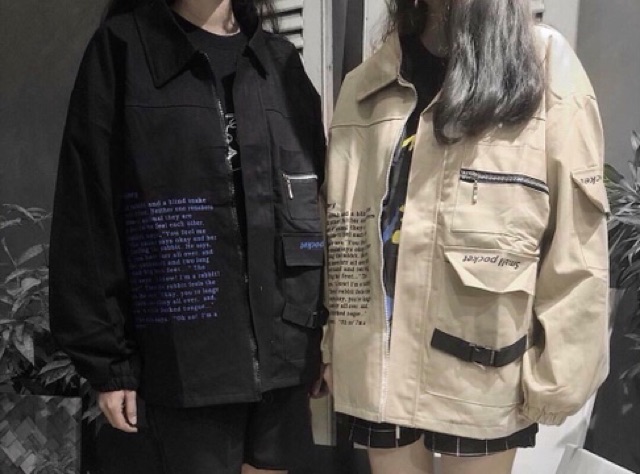 Áo khoác kaki phối kéo túi- ảnh thật | BigBuy360 - bigbuy360.vn