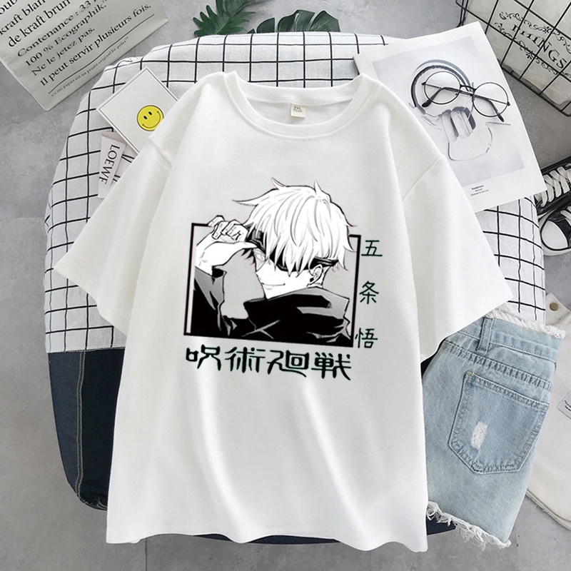 Áo Thun Tay Ngắn In Hình Anime Nhật Bản Jujutsu Kaisen Gojo Satoru Yuji Itadori Thích Hợp Cho Cả Nam Và Nữ