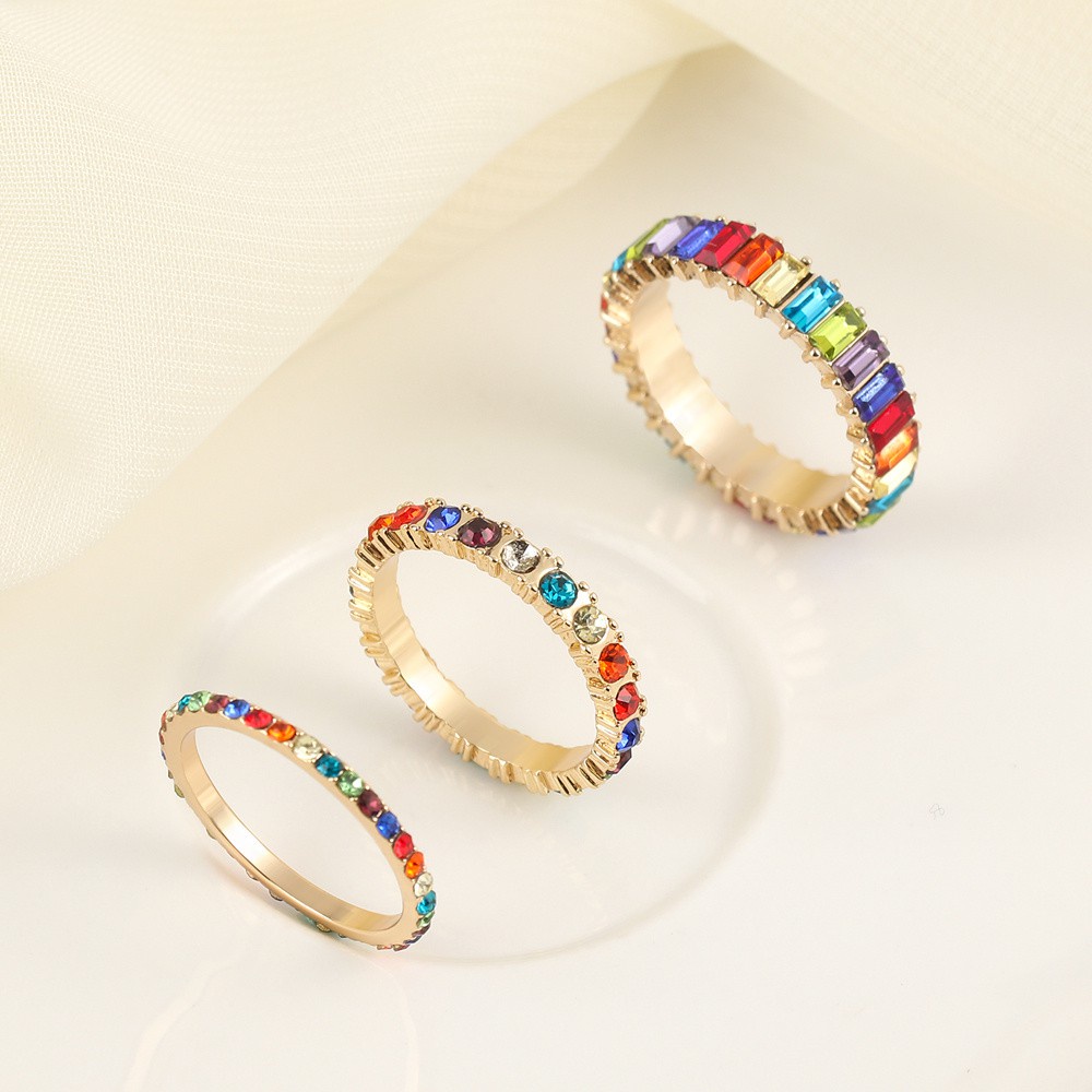 SOLIGHTER Luxury|Rings Gifts|Bling Finger Rings Party Jewelry Wedding Lady Women Fashion Multicolor Sparkling