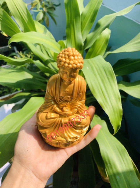 Tượng phật A Di Đà ngồi cao 14 cm