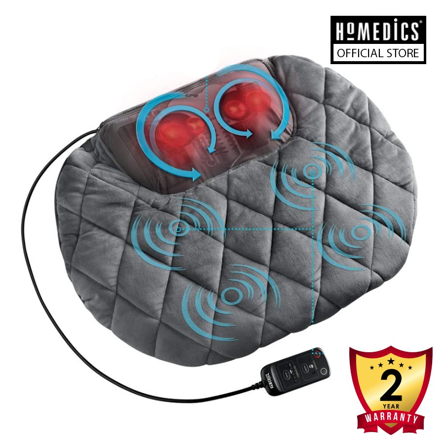 Gối massage shiatsu kèm hồng ngoại vùng cổ vai gáy và lưng HoMedics SP-129HJA