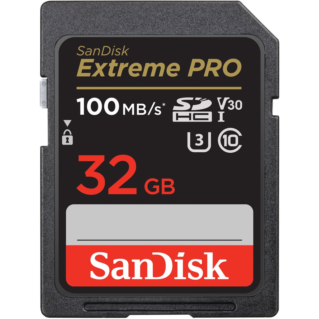 Thẻ nhớ SDHC SanDisk Extreme PRO V30 U3 32GB Class 10 UHS-I 100MB/s