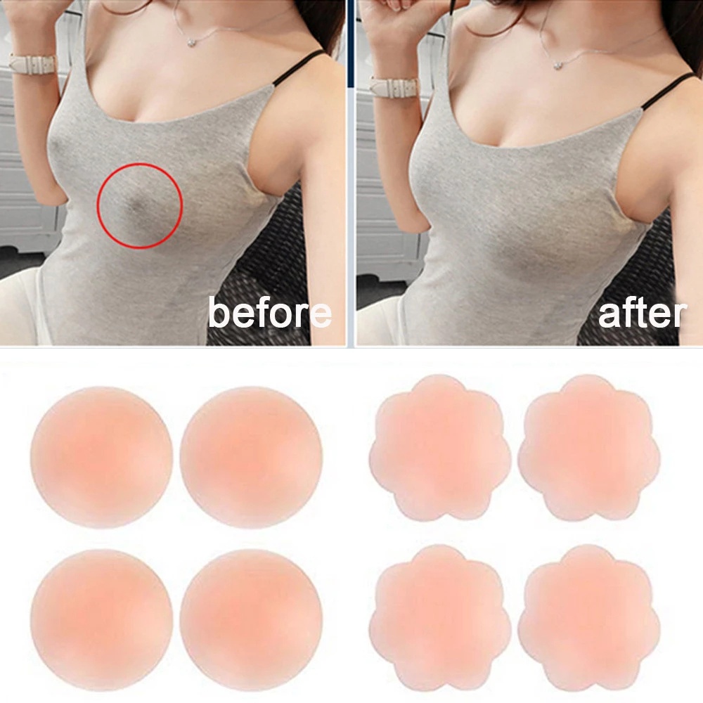 1 Cặp Miếng Dán Nhũ Hoa Hình Trái Tim Vô Hình Bằng Gel Silica Tự Dính Chống Bức Xạ Có Thể Tái Sử Dụng Chất Lượng Cao Cho Nữ