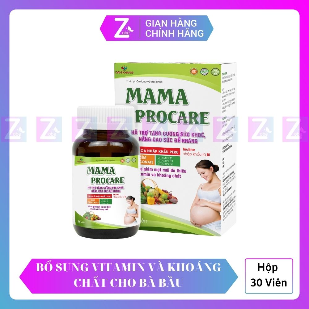 Viên Uống Bổ Sung Vitamin Và Khoáng Chất Cho Phụ Nữ Có Thai Mama Procare Hộp 30 Viên