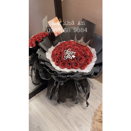 [Hoa sinh nhật - Nowship] Bó hoa nhũ 20bông gói giấy Xốp Hàn cực xinh! Tặng kèm thiệp xinh xắn. Ảnh độc quyền nhà Khả An