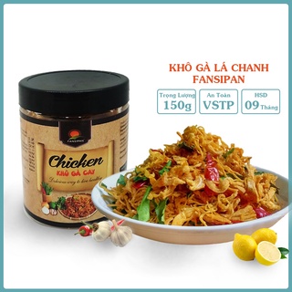 KHÔ GÀ LÁ CHANH Fansipan hộp 150g cay ngon, gà xé lá chanh loại 1 cao cấp, khô gà xé cay tỏi ớt Tasty Food