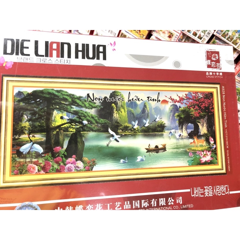 Tranh Đính Đá-Tranh Thêu Phong Cảnh Non Nước Hữu Tình Vs049,Vs350,A928,Mn0069