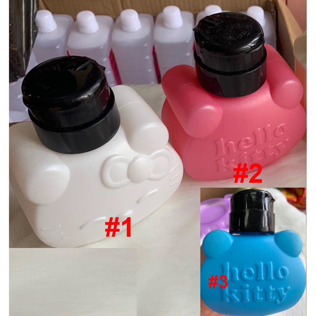 Lọ Đựng Acetone, Cồn, Nước (Hình Hello Kitty) - Lẻ 1 Lọ 250ml