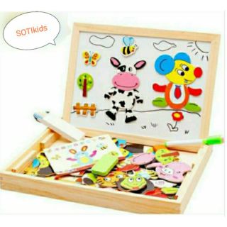 BỘ BẢNG GHÉP HÌNH NAM CHÂM 2 MẶT