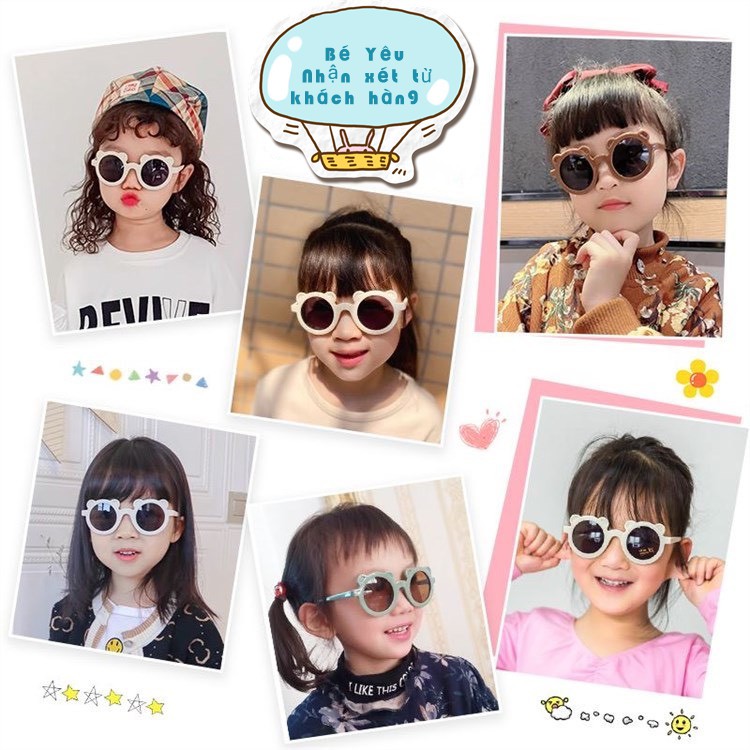 Kính mát trang trí chống tia UV hình gấu, đạo cụ chụp ảnh cho bé trai và bé gái đủ màu mã 1601 | BigBuy360 - bigbuy360.vn