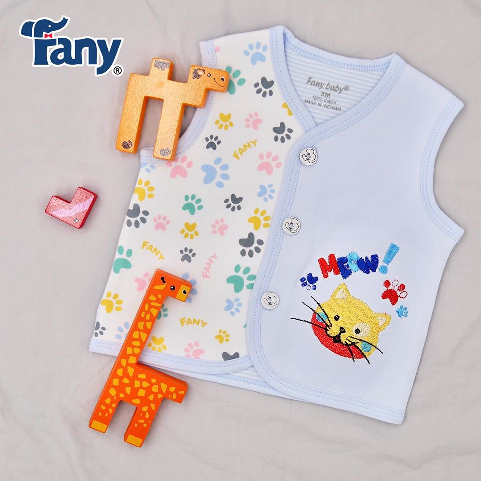 Áo ghi lê Fany 2 lớp cotton 100% Vải Dệt Căng Kim cho bé sơ sinh đến 12 tháng tuổi