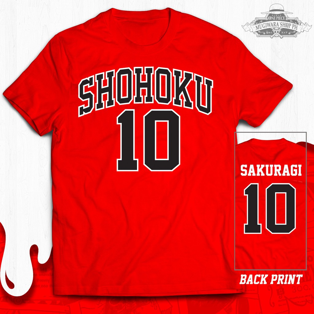 (HOT) Mẫu áo thun in SlamDunk Anime Red - SlamDunk Sakuragi Number 10 màu đỏ - độc đẹp giá rẻ