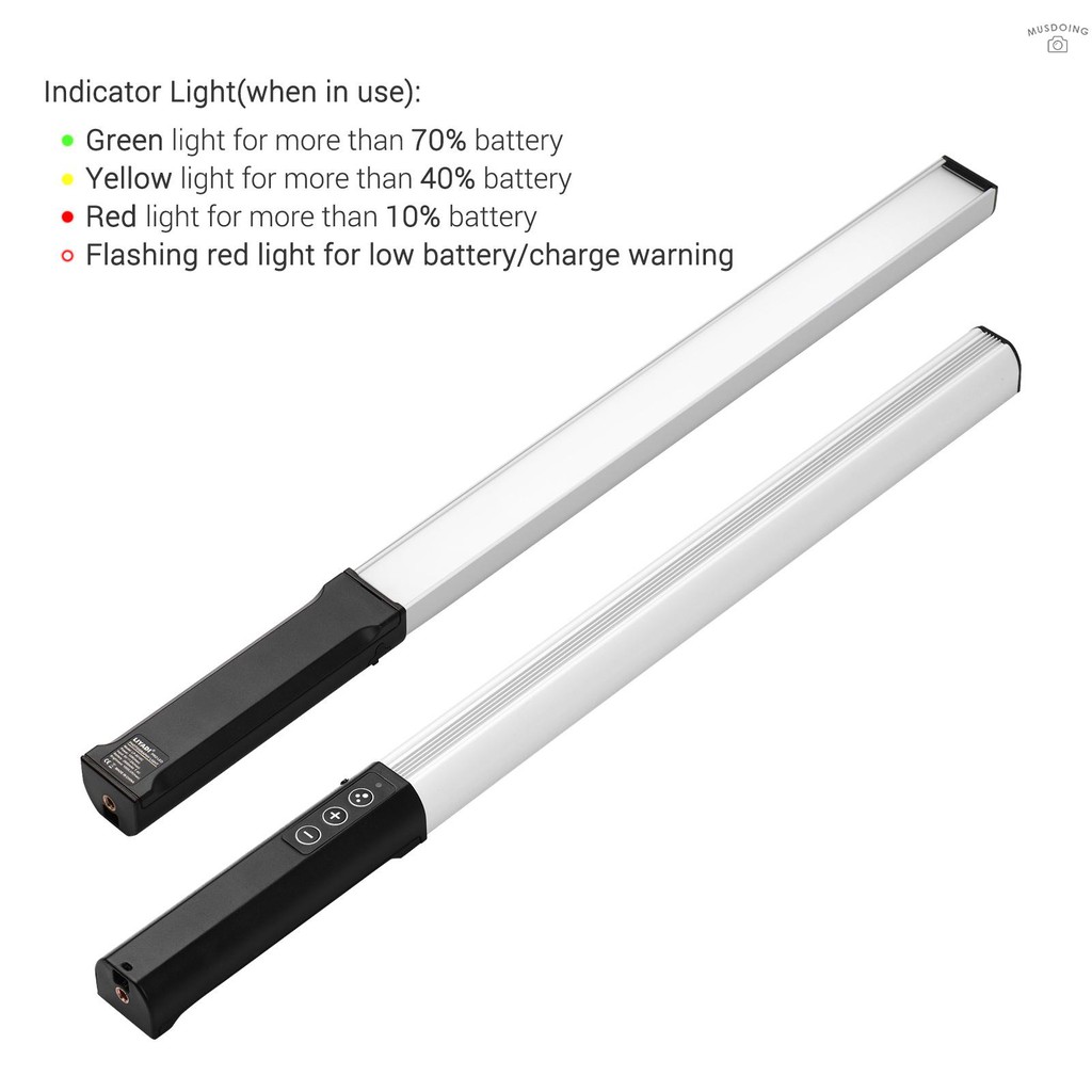 Đèn LED dạng thanh cầm tay có thể sạc 10 chế độ sáng 12 mức sáng 1000 lumen nhiệt độ màu 3200-5600K kèm phụ kiện