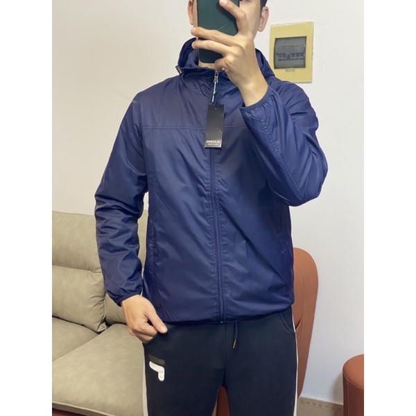 Áo khoác gió nam hai lớp lót lưới xuất dư vải gió gân cao cấp BL01.