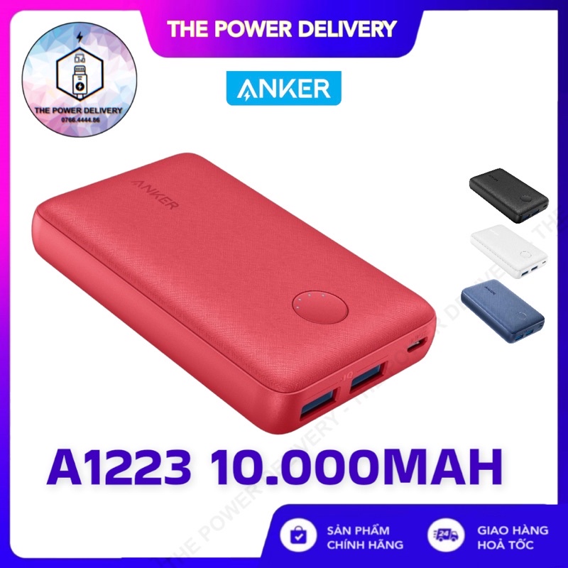 Pin dự phòng 10000 mAh Sạc nhanh 12W ANKER A1223 PowerCore