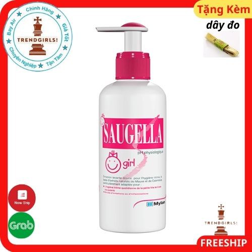 Dung dịch vệ sinh  bảo vệ vùng kín cho bé gái từ 3 đến 12 tuổi Saugella Girl, Pháp (200ml)