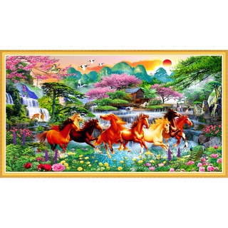 Tranh dán tường hd mã đáo thành công hud1589k kim sa
