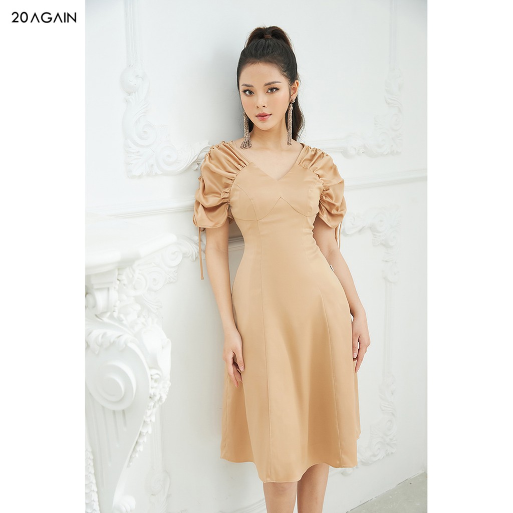 Đầm xòe tay rút nhún 20AGAIN DEA1481