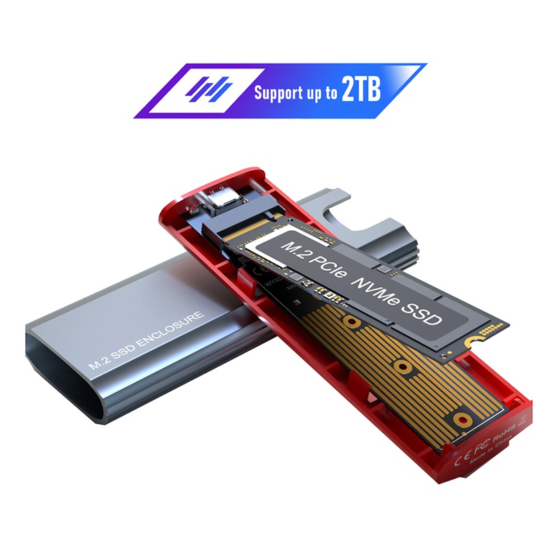Hộp Đựng Ổ Cứng SSD M2 10Gbps NVMe SSD Cho NVMe PCIE Pci-E M Key / (B + M) Key SSD M.2