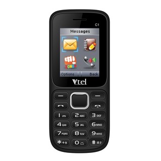 Điện thoại di động GSM Vtel C1 (2 SIM - Màu Đen)  - Số To, Chữ To, Pin Bền - Hàng Chính Hãng, Bảo Hành 12 Tháng