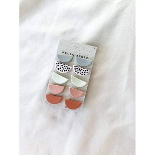 Khuyên tai / Bông tai nữ handmade đất sét Nhật - Modern1P 5