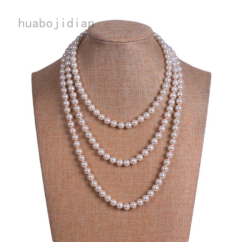 Vòng cổ Ngọc Trai Nhân Tạo Dài 150Cm Phối Ngọc Trai Nhân Tạo Làm Đẹp Cho Nữ