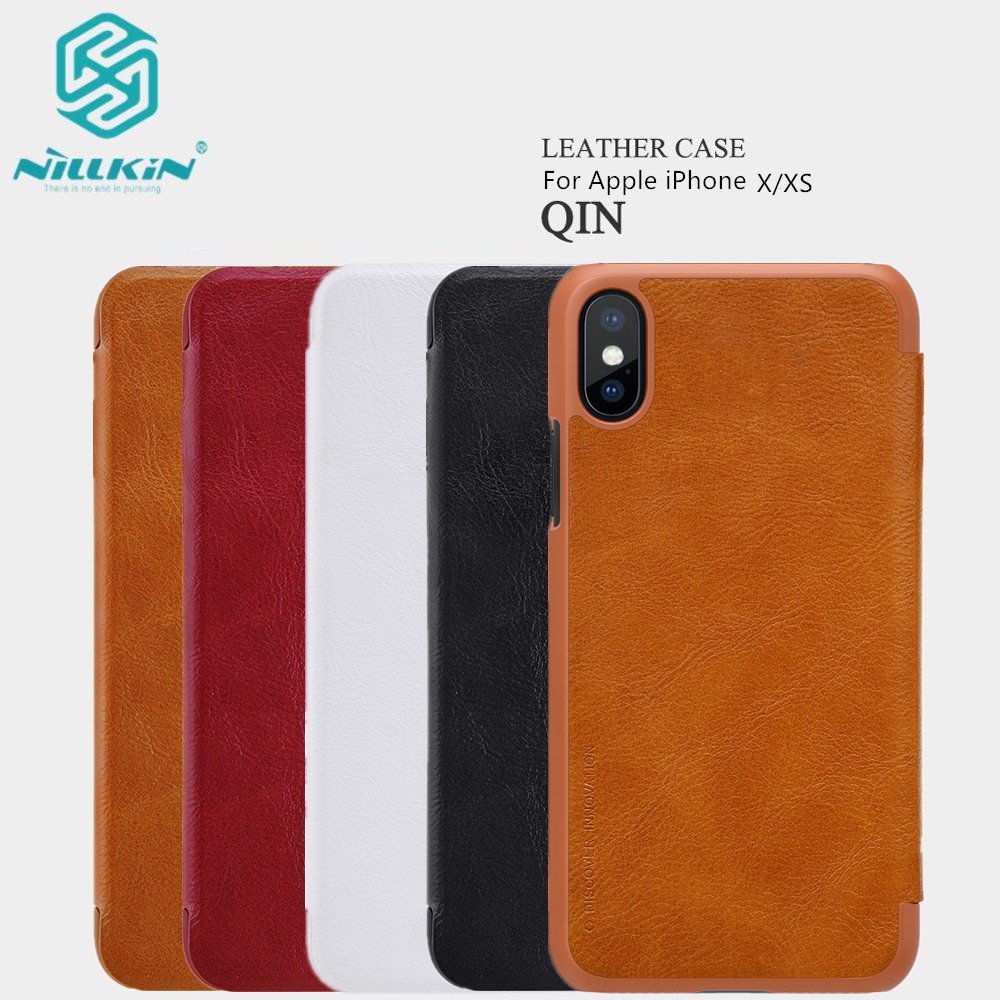 [TẶNG CƯỜNG LỰC] BAO DA IPHONE X - XS NILLKIN QIN CHÍNH HÃNG [GIÁ TỐT]