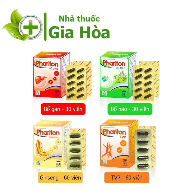 Phariton (Dược Trà Vinh / TV.Pharm) - Viên uống bổ gan, bổ não, bổ sung nhân sâm, vitamin, tăng cường sức khoẻ
