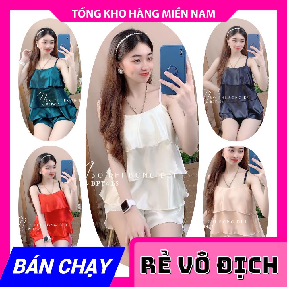 Đồ bộ phi bóng dây phối tầng xinh xắn BPT415⚡Ảnh thật⚡ Đồ bộ nữ ⚡ Đồ bộ mặc nhà