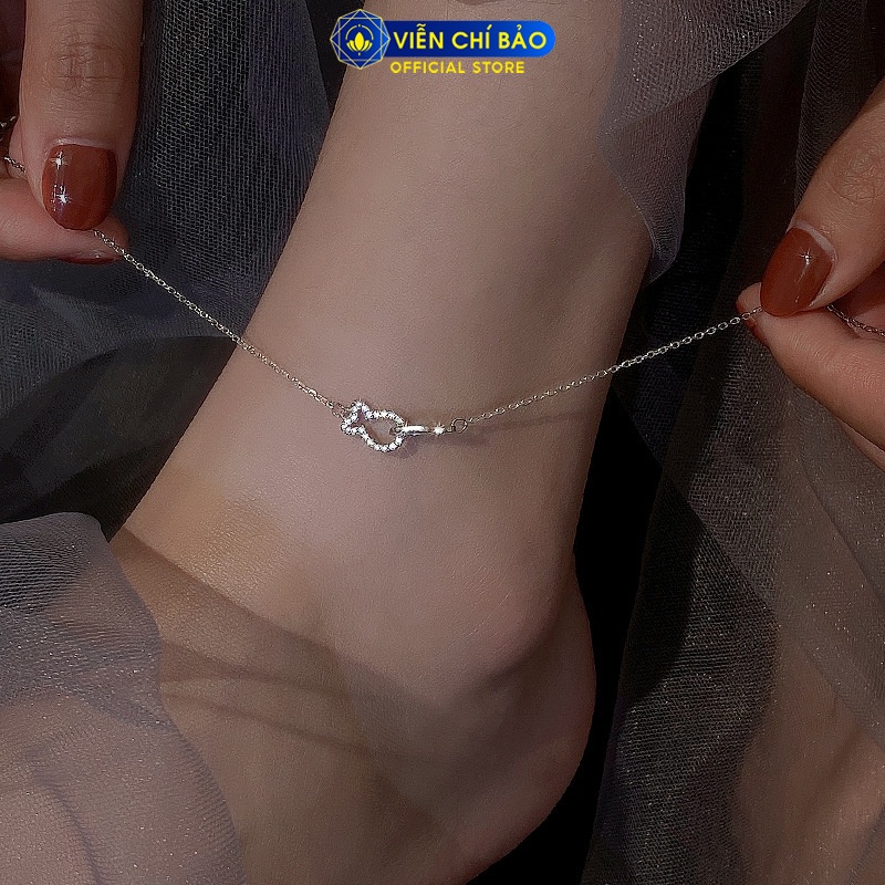 Lắc chân bạc nữ song ngư chất liệu bạc Thái 925 thời trang phụ kiện trang sức nữ Viễn Chí Bảo L500311