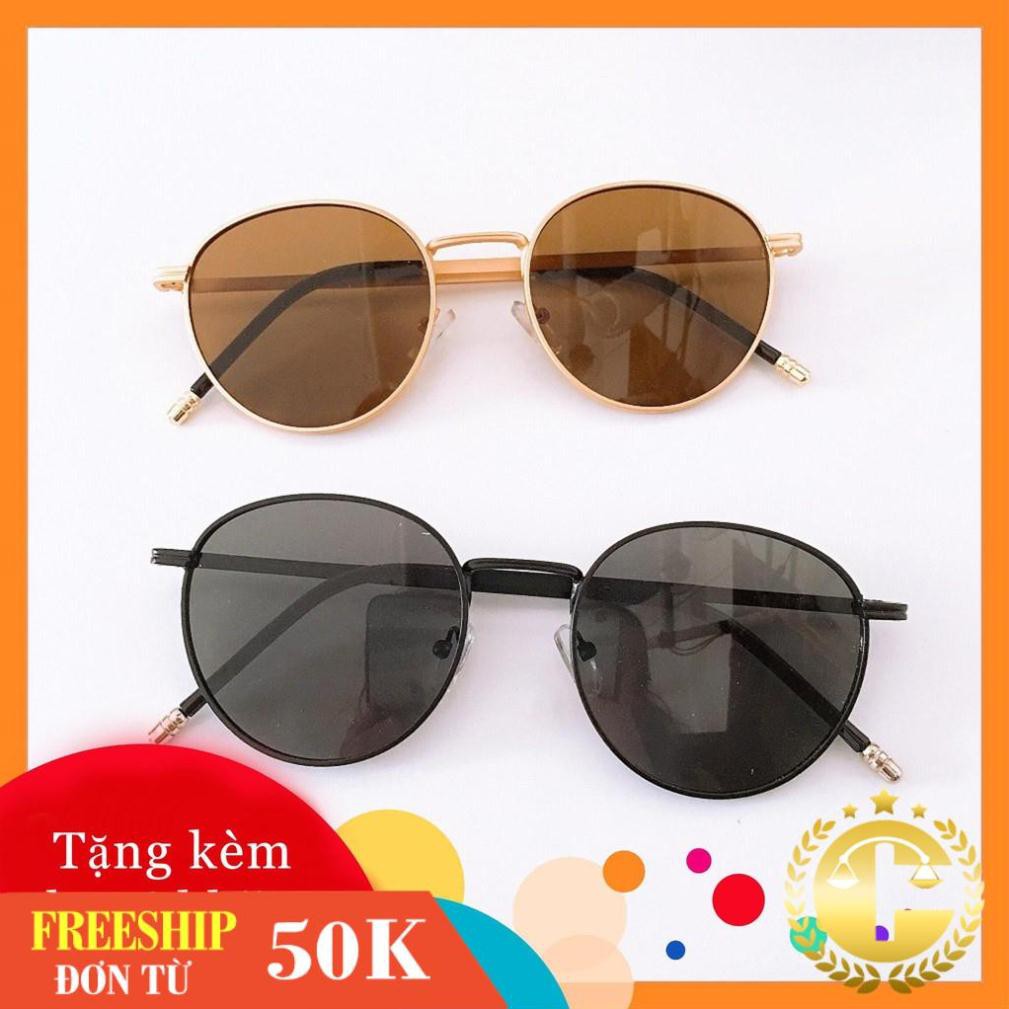 Kính mát tròn -gọng kính giả cận thời trang nhận cắt mắt cận viễn loạn