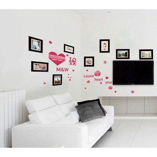 Decal Trái Tim Khung Ảnh Đen