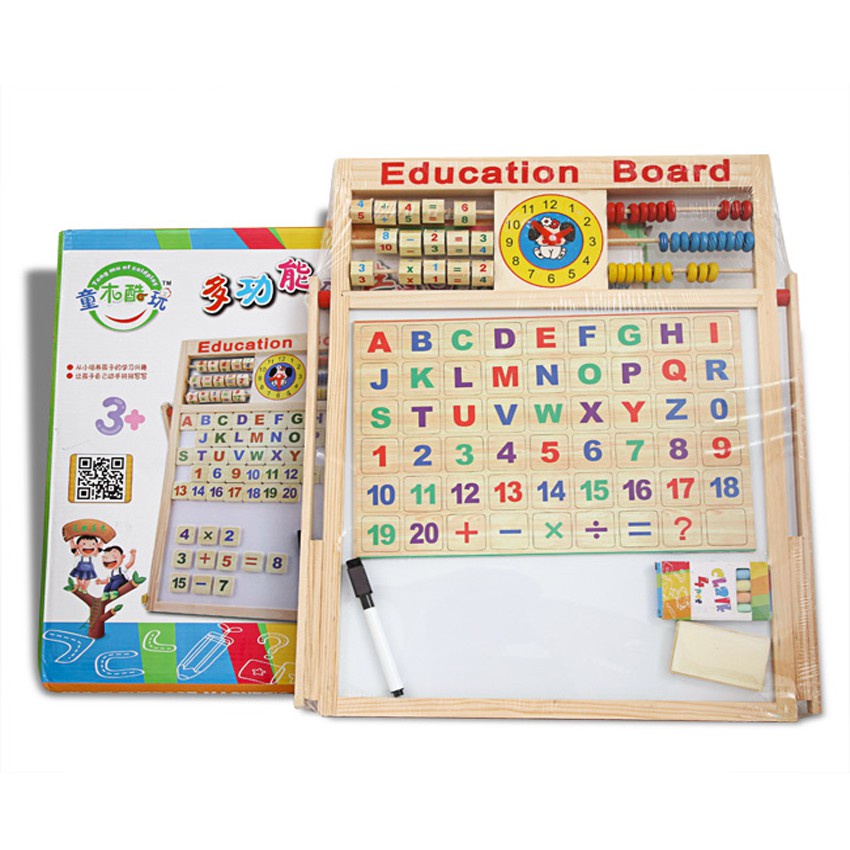 Bảng ghép nam châm 2 mặt và bộ chữ số cho bé.